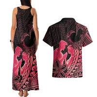 Alofa Samoa Valentine Red Couples Matching Tank Maxi Dress and Hawaiian Shirt Love Is The Greatest Thing LT05 - Polynesian Pride
