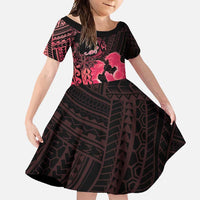 Alofa Samoa Valentine Red Family Matching Long Sleeve Bodycon Dress and Hawaiian Shirt Love Is The Greatest Thing LT05 Daughter's Dress Red - Polynesian Pride