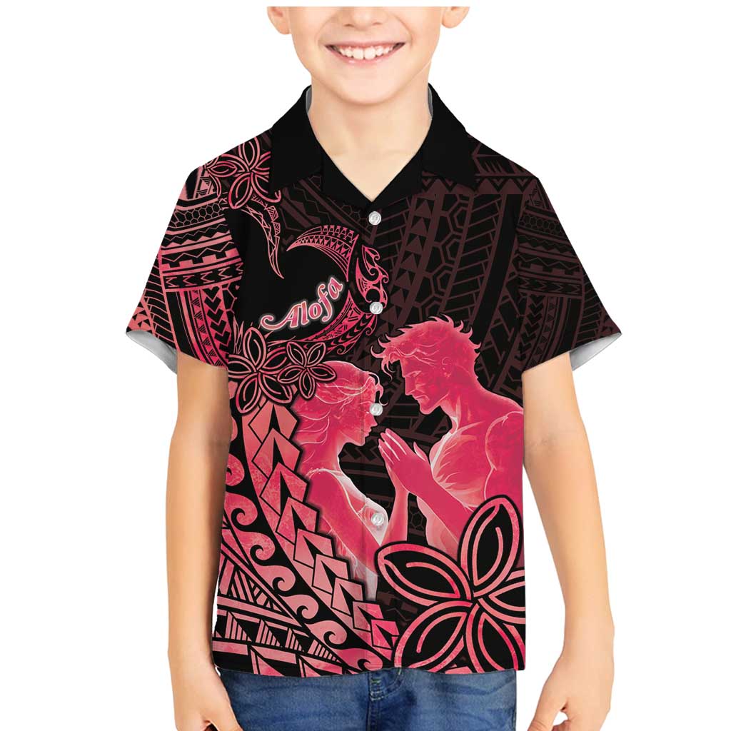 Alofa Samoa Valentine Red Family Matching Mermaid Dress and Hawaiian Shirt Love Is The Greatest Thing LT05 Son's Shirt Red - Polynesian Pride