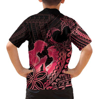Alofa Samoa Valentine Red Family Matching Off The Shoulder Long Sleeve Dress and Hawaiian Shirt Love Is The Greatest Thing LT05 - Polynesian Pride