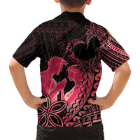 Alofa Samoa Valentine Red Family Matching Off Shoulder Short Dress and Hawaiian Shirt Love Is The Greatest Thing LT05 - Polynesian Pride
