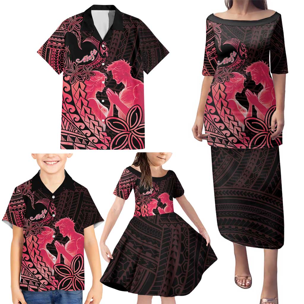 Alofa Samoa Valentine Red Family Matching Puletasi and Hawaiian Shirt Love Is The Greatest Thing LT05 - Polynesian Pride