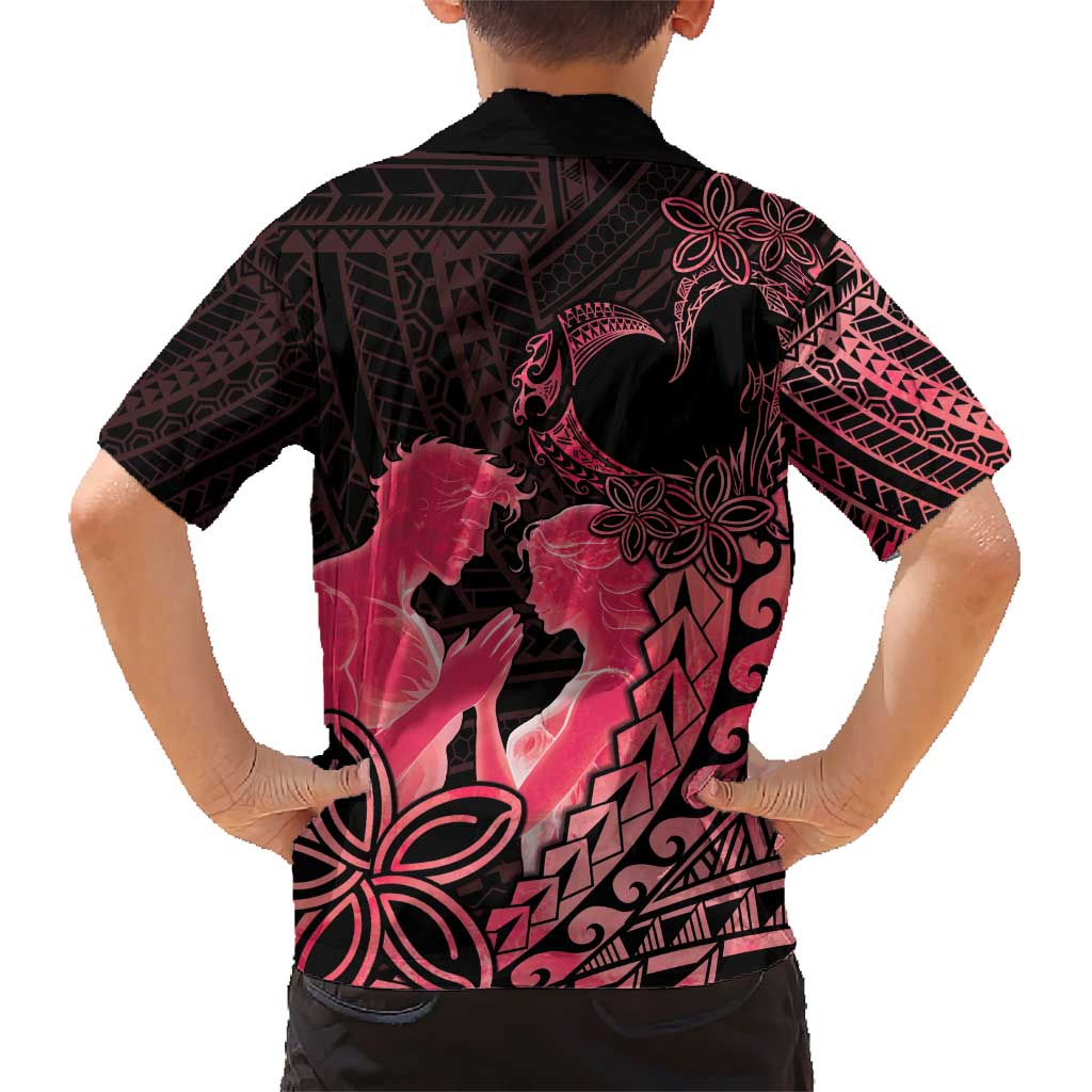 Alofa Samoa Valentine Red Family Matching Short Sleeve Bodycon Dress and Hawaiian Shirt Love Is The Greatest Thing LT05 - Polynesian Pride