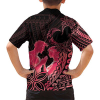 Alofa Samoa Valentine Red Family Matching Short Sleeve Bodycon Dress and Hawaiian Shirt Love Is The Greatest Thing LT05 - Polynesian Pride