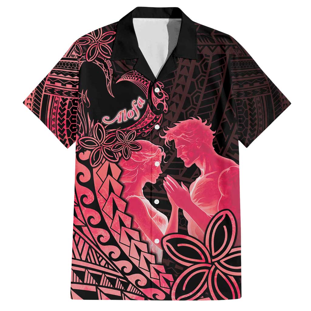 Alofa Samoa Valentine Red Family Matching Summer Maxi Dress and Hawaiian Shirt Love Is The Greatest Thing LT05 Dad's Shirt - Short Sleeve Red - Polynesian Pride