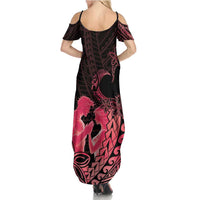 Alofa Samoa Valentine Red Family Matching Summer Maxi Dress and Hawaiian Shirt Love Is The Greatest Thing LT05 - Polynesian Pride
