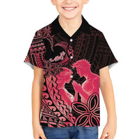 Alofa Samoa Valentine Red Family Matching Summer Maxi Dress and Hawaiian Shirt Love Is The Greatest Thing LT05 Son's Shirt Red - Polynesian Pride