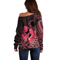 Alofa Samoa Valentine Red Off Shoulder Sweater Love Is The Greatest Thing LT05 - Polynesian Pride