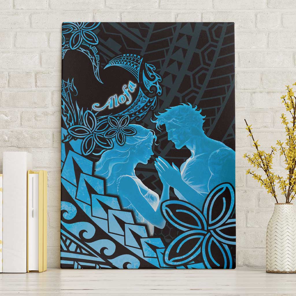 Alofa Samoa Valentine Blue Canvas Wall Art Love Is The Greatest Thing LT05 Without Frame Blue - Polynesian Pride