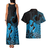 Alofa Samoa Valentine Blue Couples Matching Tank Maxi Dress and Hawaiian Shirt Love Is The Greatest Thing LT05 - Polynesian Pride