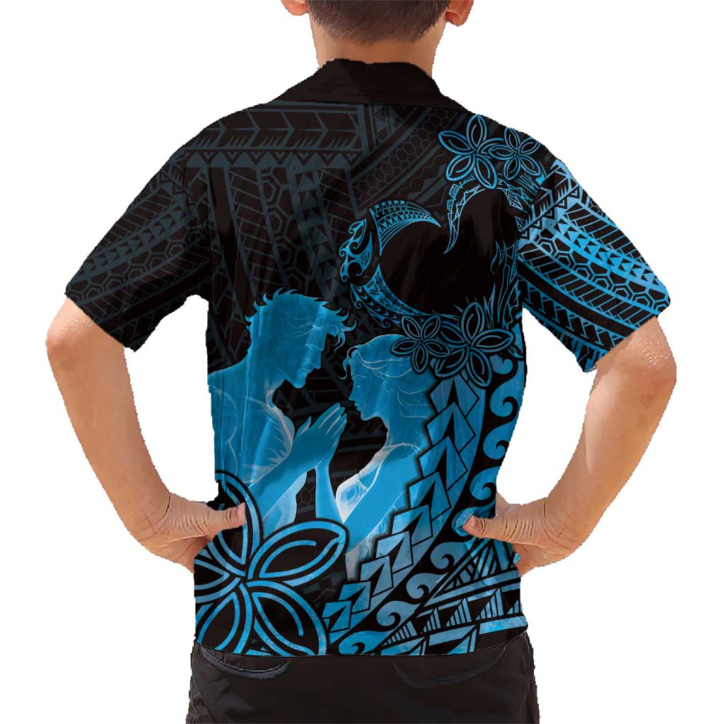 Alofa Samoa Valentine Blue Kid Hawaiian Shirt Love Is The Greatest Thing