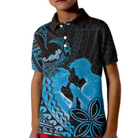 Alofa Samoa Valentine Blue Kid Polo Shirt Love Is The Greatest Thing