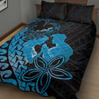 Alofa Samoa Valentine Blue Quilt Bed Set Love Is The Greatest Thing LT05 - Polynesian Pride