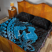 Alofa Samoa Valentine Blue Quilt Bed Set Love Is The Greatest Thing LT05 - Polynesian Pride