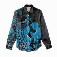 Alofa Samoa Valentine Blue Women Casual Shirt Love Is The Greatest Thing LT05 - Polynesian Pride