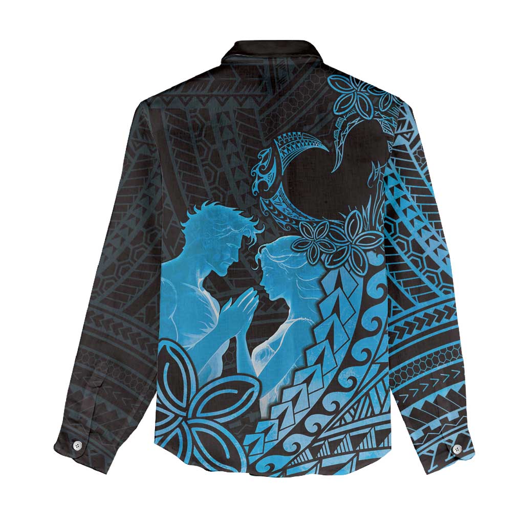 Alofa Samoa Valentine Blue Women Casual Shirt Love Is The Greatest Thing LT05 - Polynesian Pride
