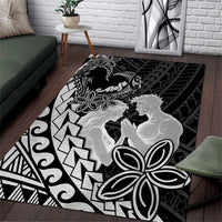 Alofa Samoa Valentine Black Area Rug Love Is The Greatest Thing LT05 Black - Polynesian Pride