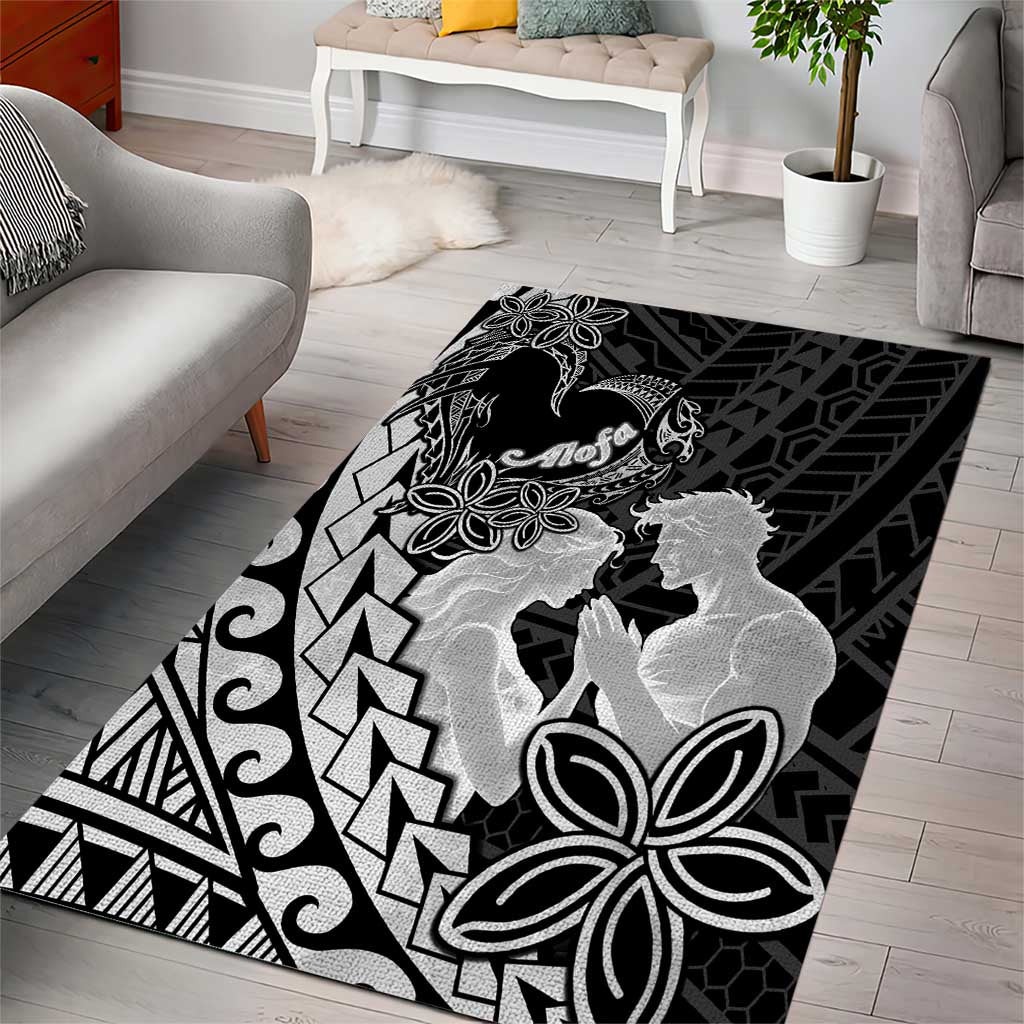 Alofa Samoa Valentine Black Area Rug Love Is The Greatest Thing LT05 - Polynesian Pride
