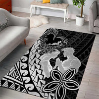 Alofa Samoa Valentine Black Area Rug Love Is The Greatest Thing LT05 - Polynesian Pride