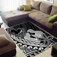 Alofa Samoa Valentine Black Area Rug Love Is The Greatest Thing LT05 - Polynesian Pride