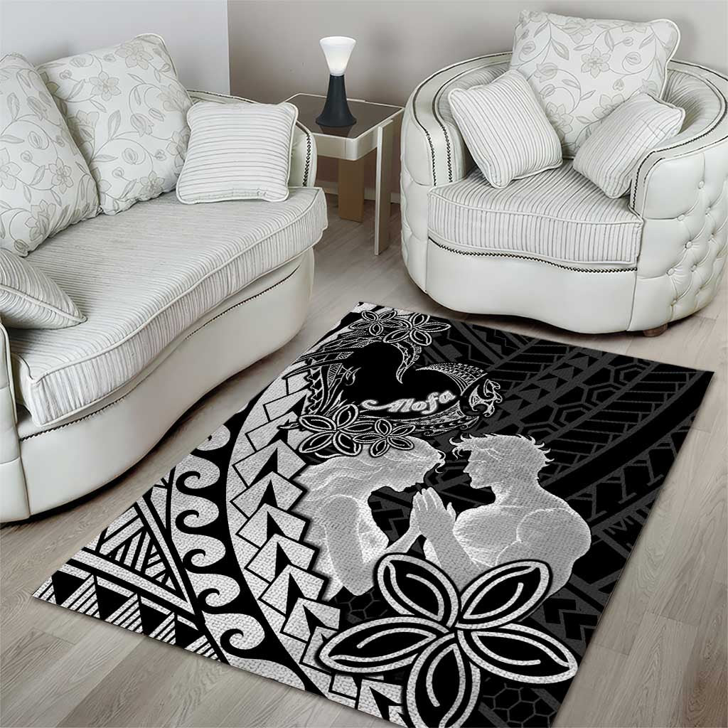 Alofa Samoa Valentine Black Area Rug Love Is The Greatest Thing LT05 - Polynesian Pride