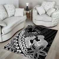 Alofa Samoa Valentine Black Area Rug Love Is The Greatest Thing LT05 - Polynesian Pride