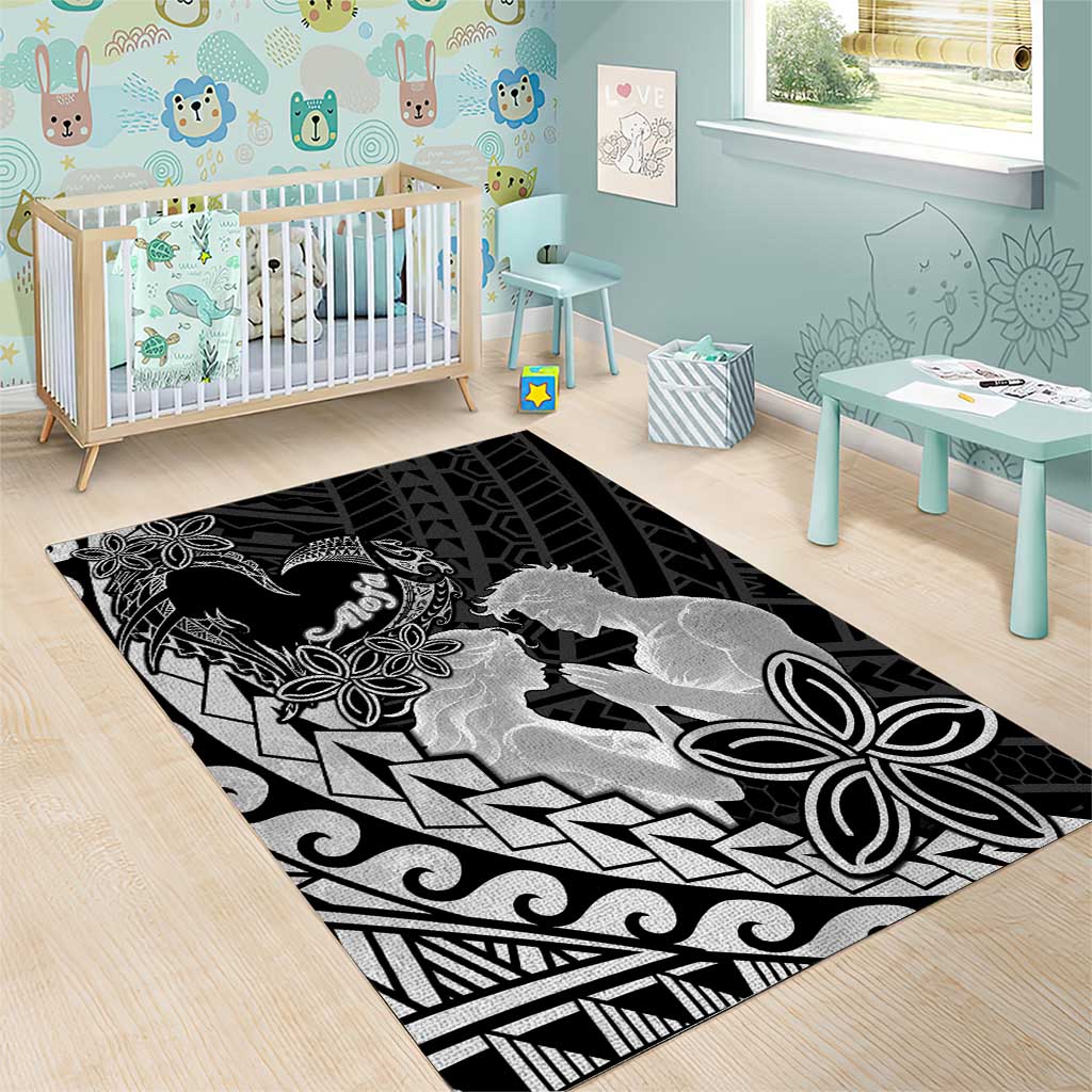 Alofa Samoa Valentine Black Area Rug Love Is The Greatest Thing LT05 - Polynesian Pride