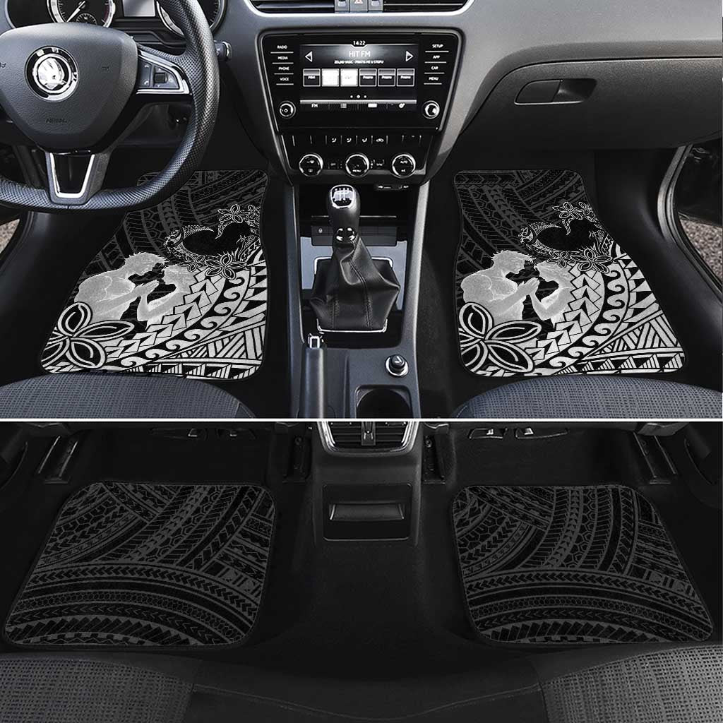 Alofa Samoa Valentine Black Car Mats Love Is The Greatest Thing LT05 Set 4pcs Black - Polynesian Pride