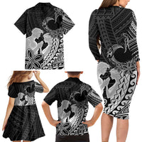 Alofa Samoa Valentine Black Family Matching Long Sleeve Bodycon Dress and Hawaiian Shirt Love Is The Greatest Thing LT05 - Polynesian Pride
