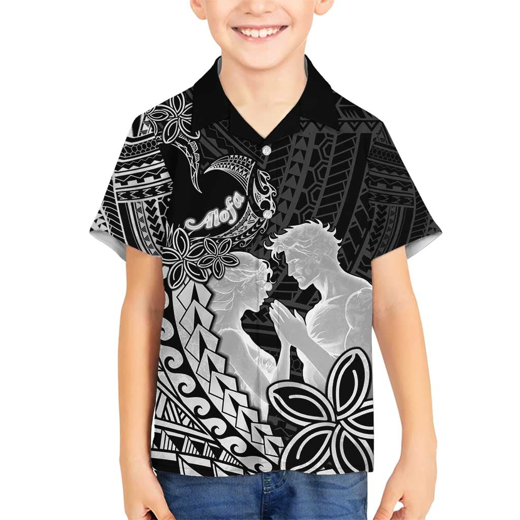 Alofa Samoa Valentine Black Family Matching Long Sleeve Bodycon Dress and Hawaiian Shirt Love Is The Greatest Thing LT05 Son's Shirt Black - Polynesian Pride