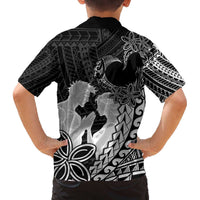 Alofa Samoa Valentine Black Family Matching Off The Shoulder Long Sleeve Dress and Hawaiian Shirt Love Is The Greatest Thing LT05 - Polynesian Pride
