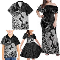 Alofa Samoa Valentine Black Family Matching Off Shoulder Maxi Dress and Hawaiian Shirt Love Is The Greatest Thing LT05 - Polynesian Pride