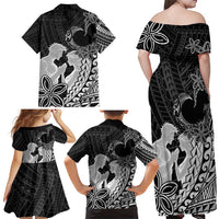 Alofa Samoa Valentine Black Family Matching Off Shoulder Maxi Dress and Hawaiian Shirt Love Is The Greatest Thing LT05 - Polynesian Pride