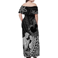 Alofa Samoa Valentine Black Family Matching Off Shoulder Maxi Dress and Hawaiian Shirt Love Is The Greatest Thing LT05 - Polynesian Pride