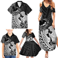 Alofa Samoa Valentine Black Family Matching Summer Maxi Dress and Hawaiian Shirt Love Is The Greatest Thing LT05 - Polynesian Pride