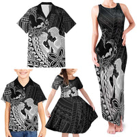 Alofa Samoa Valentine Black Family Matching Tank Maxi Dress and Hawaiian Shirt Love Is The Greatest Thing LT05 - Polynesian Pride