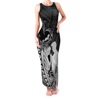 Alofa Samoa Valentine Black Family Matching Tank Maxi Dress and Hawaiian Shirt Love Is The Greatest Thing LT05 Mom's Dress Black - Polynesian Pride