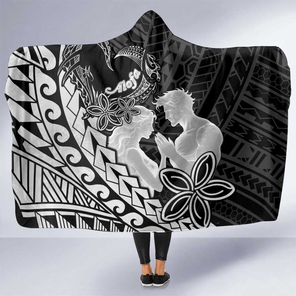 Alofa Samoa Valentine Black Hooded Blanket Love Is The Greatest Thing LT05 One Size Black - Polynesian Pride