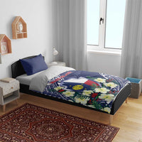Wake Island Bedding Set Tribal Pattern With Hibiscus Flowers