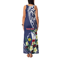 Personalised Wake Island Family Matching Tank Maxi Dress and Hawaiian Shirt Tribal Pattern With Hibiscus Flowers LT05 - Polynesian Pride