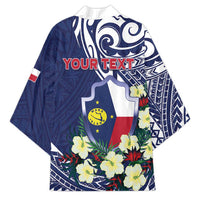 Personalised Wake Island Kimono Tribal Pattern With Hibiscus Flowers