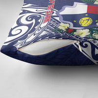 Wake Island Pillow Cover Tribal Pattern With Hibiscus Flowers