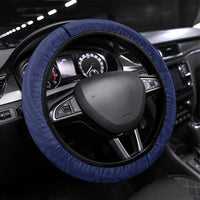 Wake Island Steering Wheel Cover Tribal Pattern With Hibiscus Flowers