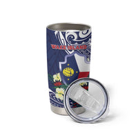 Personalised Wake Island Tumbler Cup Tribal Pattern With Hibiscus Flowers LT05 - Polynesian Pride