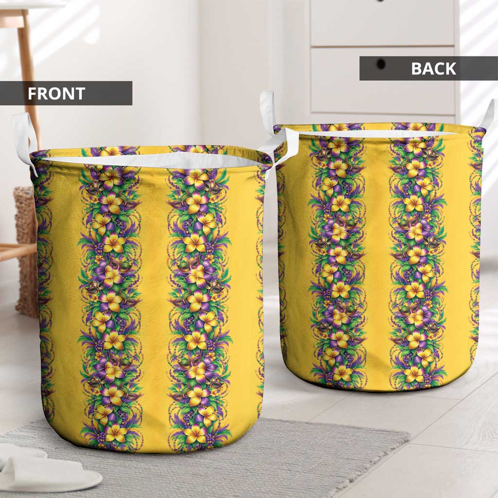 Aloha Hawaii Mardi Gras Laundry Basket Gold Style