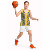 Aloha Hawaii Mardi Gras Basketball Jersey Gold Style