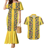 Aloha Hawaii Mardi Gras Couples Matching Mermaid Dress and Hawaiian Shirt Gold Style LT05 Gold - Polynesian Pride