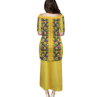 Aloha Hawaii Mardi Gras Family Matching Puletasi and Hawaiian Shirt Gold Style LT05 - Polynesian Pride