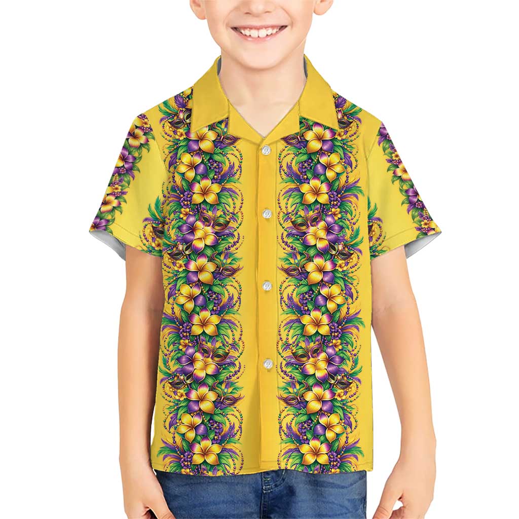 Aloha Hawaii Mardi Gras Family Matching Puletasi and Hawaiian Shirt Gold Style LT05 Son's Shirt Gold - Polynesian Pride