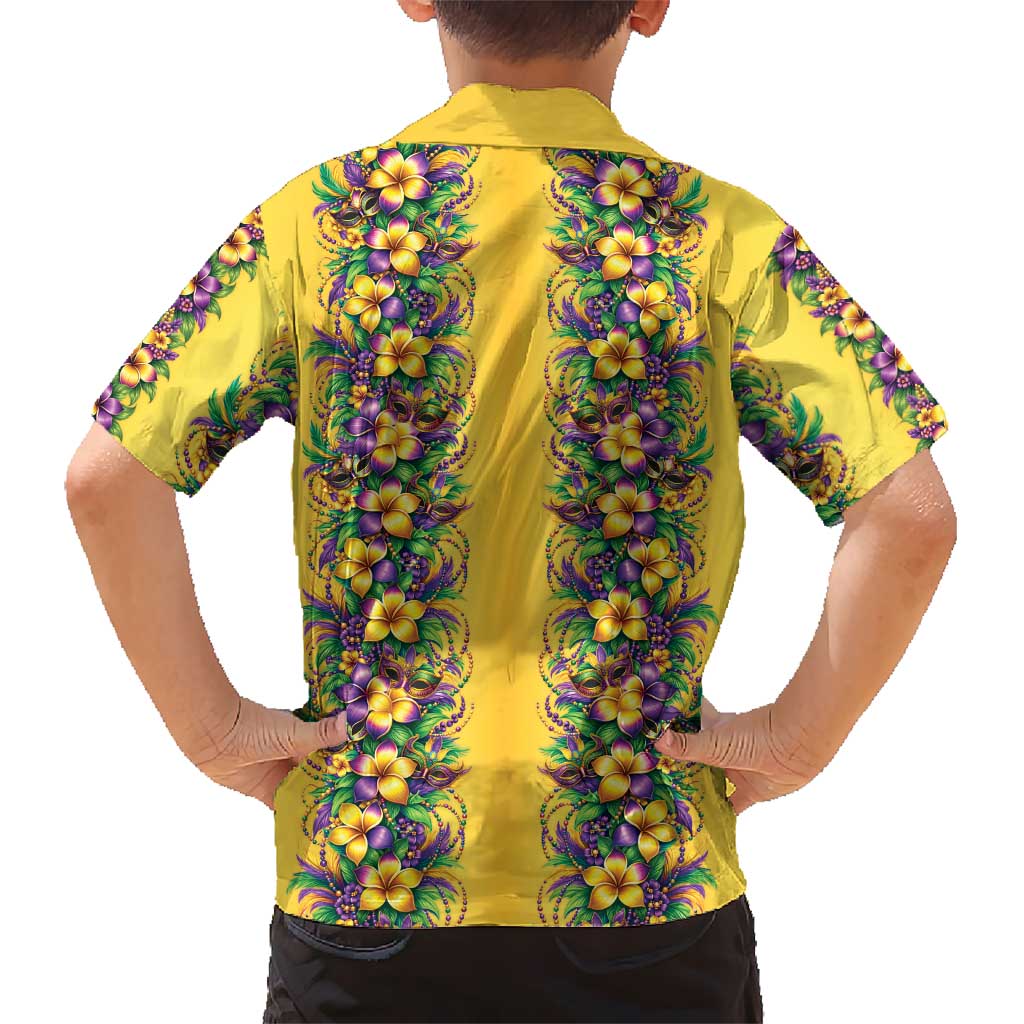 Aloha Hawaii Mardi Gras Family Matching Short Sleeve Bodycon Dress and Hawaiian Shirt Gold Style LT05 - Polynesian Pride